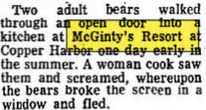 Pines Resort (McGintys Resort) - July 1968 Article On Bears (newer photo)